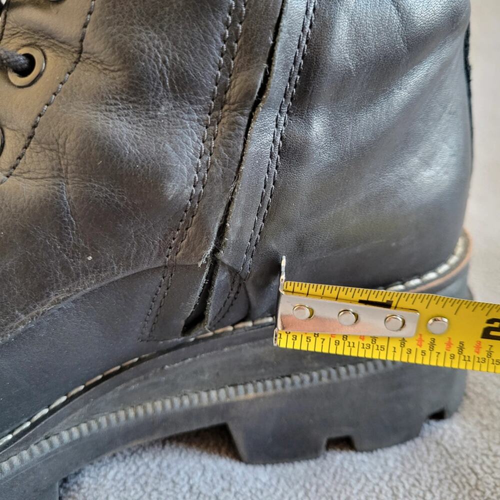 SAM EDELMAN GARRET Shoes Boots Womens 8 Combat Leather Lace Up Inner Zip Motor - Picture 5 of 14